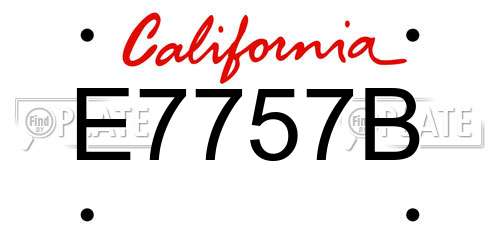 E7757B California License Plate