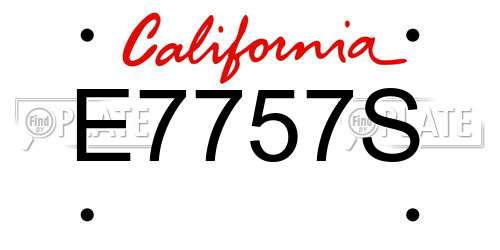 E7757S California License Plate