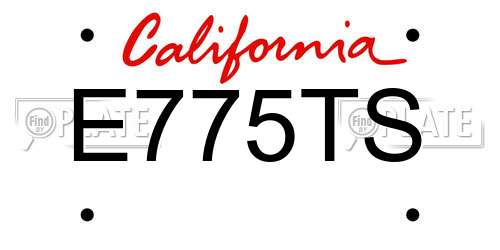 E775TS California License Plate