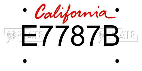 E7787B California License Plate