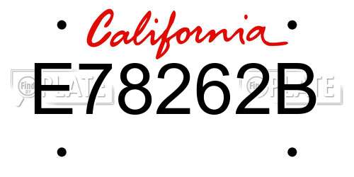 E78262B California License Plate