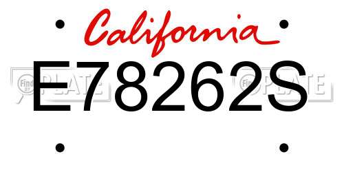 E78262S California License Plate
