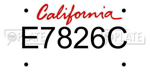 E7826C California License Plate