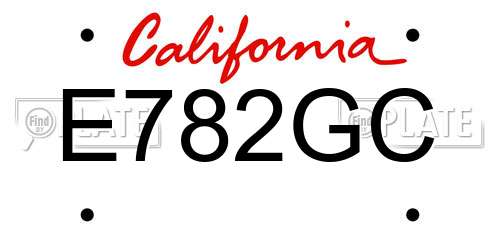 E782GC California License Plate