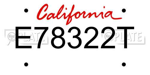 E78322T California License Plate