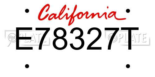 E78327T California License Plate