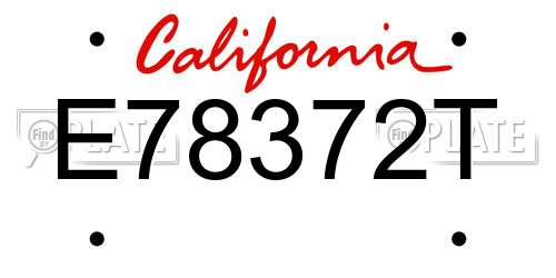 E78372T California License Plate