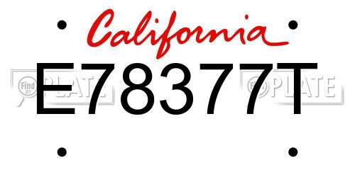 E78377T California License Plate