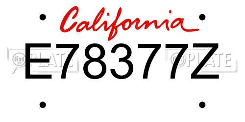 E78377Z California License Plate