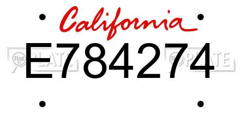 E784274 California License Plate
