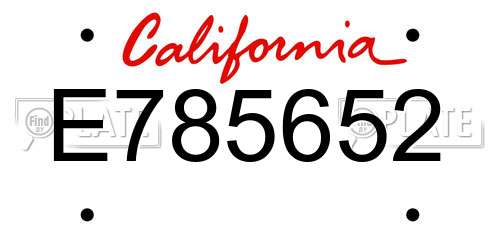 E785652 California License Plate