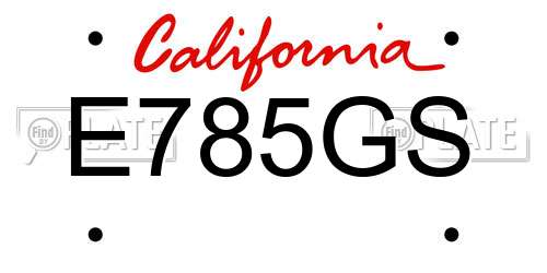 E785GS California License Plate