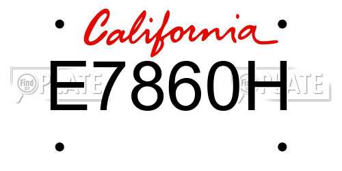 E7860H California License Plate