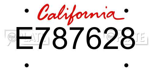 E787628 California License Plate
