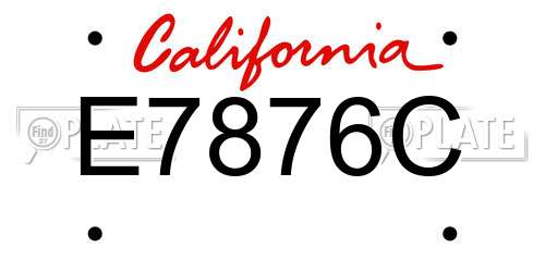 E7876C California License Plate