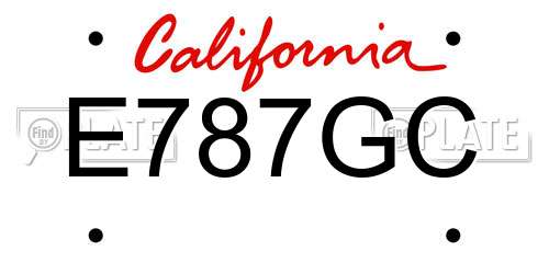 E787GC California License Plate