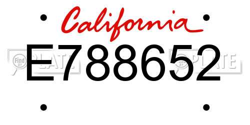 E788652 California License Plate