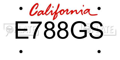 E788GS California License Plate