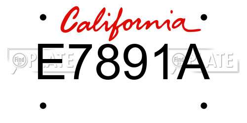 E7891A California License Plate