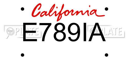 E789IA California License Plate