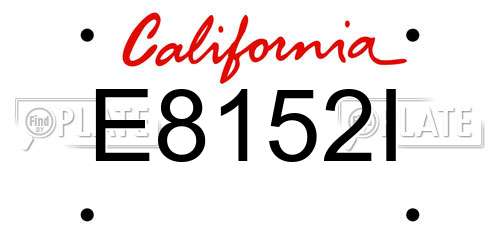 E8152I California License Plate