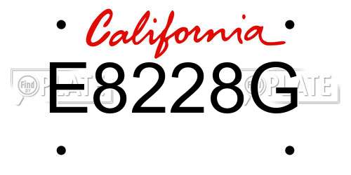 E8228G California License Plate