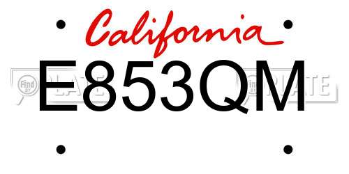 E853QM California License Plate
