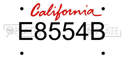 E8554B California License Plate
