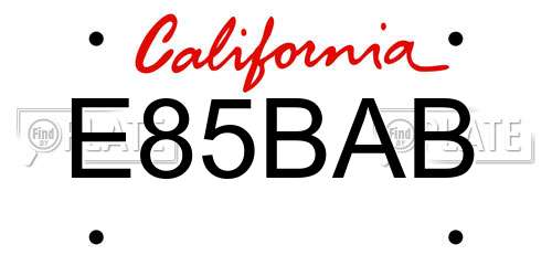 E85BAB California License Plate