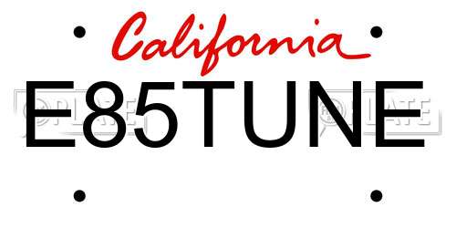 E85TUNE California License Plate