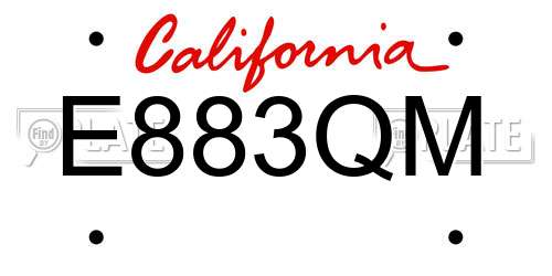 E883QM California License Plate