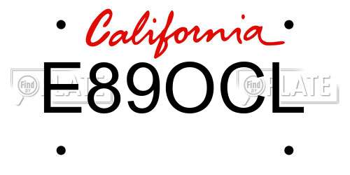 E89OCL California License Plate