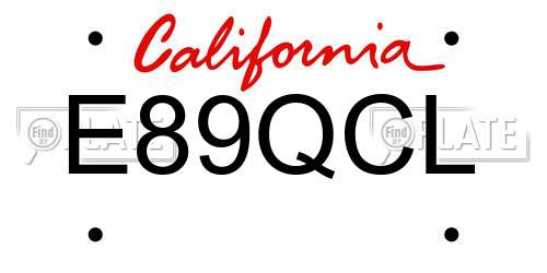E89QCL California License Plate