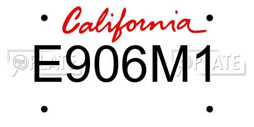 E906M1 California License Plate