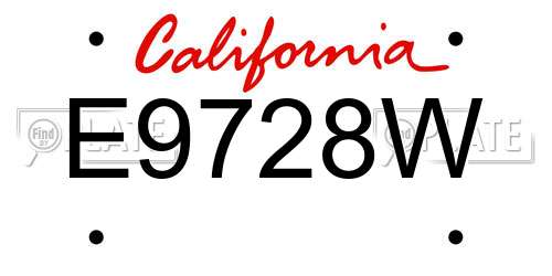 E9728W California License Plate