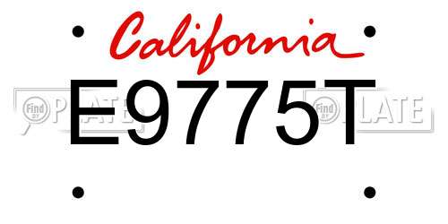E9775T California License Plate