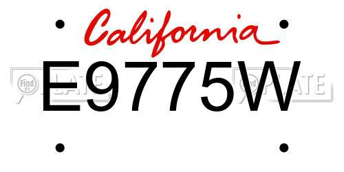 E9775W California License Plate