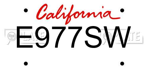 E977SW California License Plate