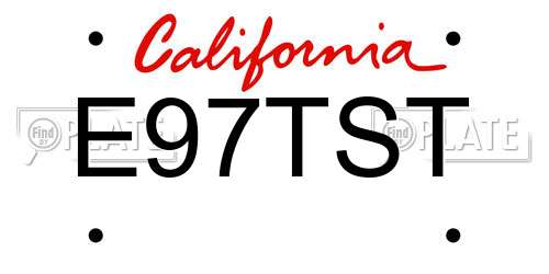 E97TST California License Plate