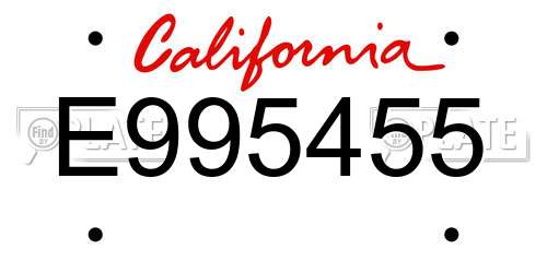 E995455 California License Plate