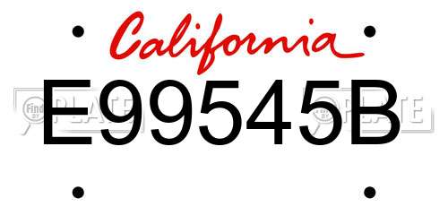 E99545B California License Plate
