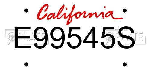 E99545S California License Plate