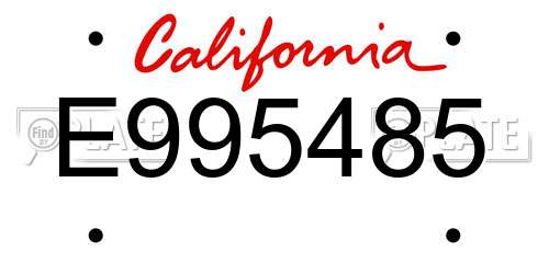 E995485 California License Plate