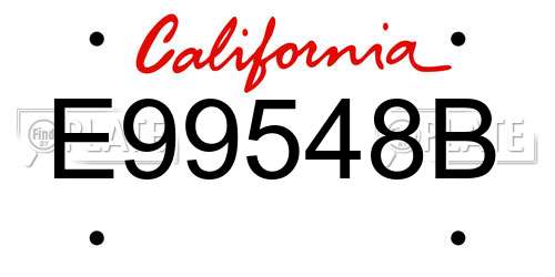 E99548B California License Plate