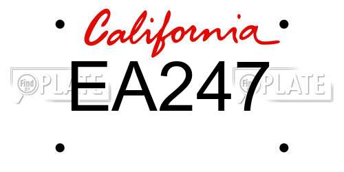 EA247 California License Plate
