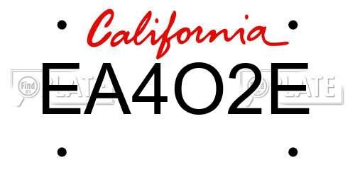 EA4O2E California License Plate
