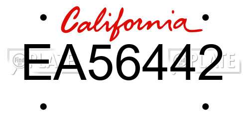 EA56442 California License Plate