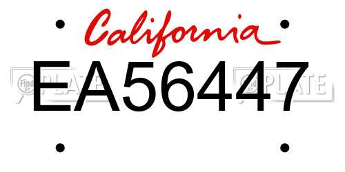 EA56447 California License Plate