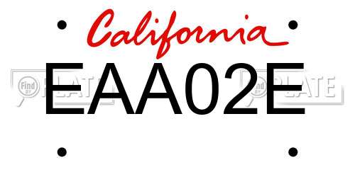 EAA02E California License Plate