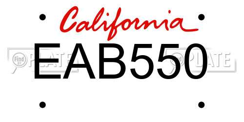 EAB550 California License Plate
